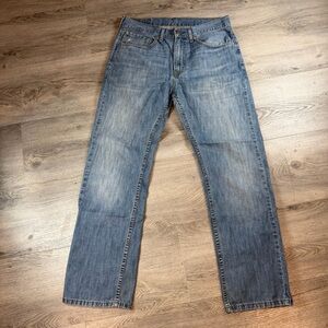 Levis 505 Jeans Mens 32x30 Light Wash Blue Straight Fit Classic Denim Red Tab